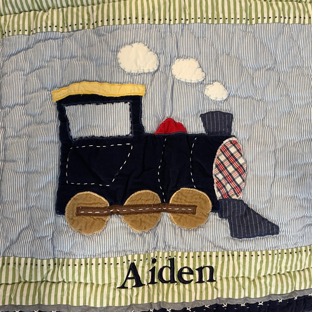 Pottery Barn Kids “Ryder” Train Queen size quilt set